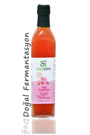 Doğal Fermante Gül Sirkesi 500 ml Cam Şişede görseli.