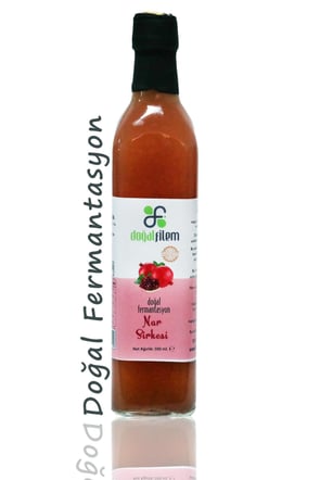 Doğal Fermante Nar Sirkesi 500 ml Cam Şişede görseli.