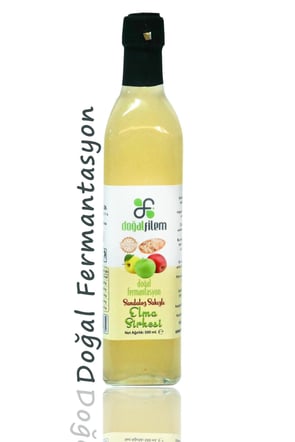 Doğal Fermante Sandaloz Sakızlı Elma Sirkesi 500 ml Cam Şişede görseli.