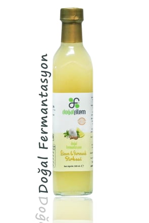 Doğal Fermante Sarımsak Limon Sirkesi 500 ml Cam Şişede görseli.