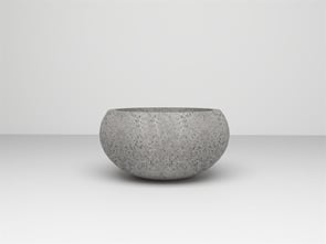 İnci Serisi Yuvarlak Beton Gri Saksı