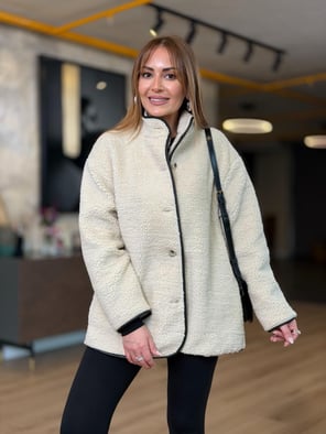 Astarlı Ekru Teddy Mont