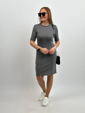Basic Çelik İnterlok Gri Elbise
