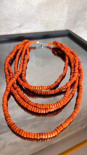 Halka Bambu Turuncu Kolye