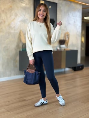 İçi Şardonlu Oysho Lacivert Tayt