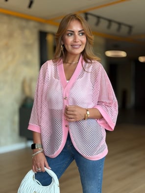 Truvakar Kol Pembe File Hırka