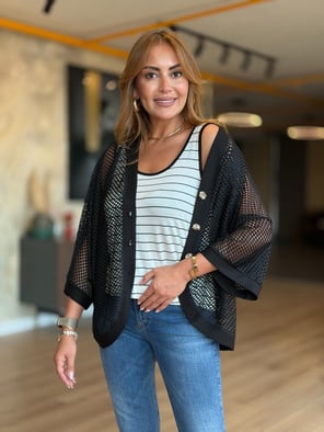 Truvakar Kol Siyah File Hırka