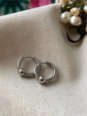 Çelik Dorikalı Silver Mini Halka Küpe