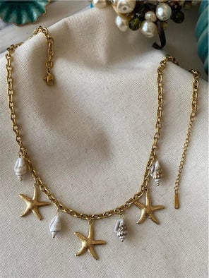 Çelik Vintage Sea Charms Kolye