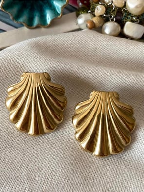 Çelik Vintage Shell Küpe
