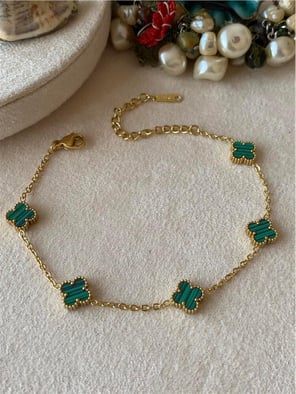 Çelik Yeşil Mini Cleef Bileklik
