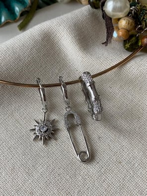 Üçlü Silver Kuzey Çengel Küpe