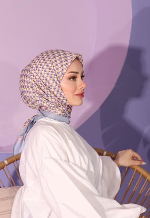 Desenli Soft Eşarp (Lila)