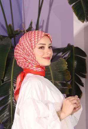 Desenli Soft Eşarp (Mercan)