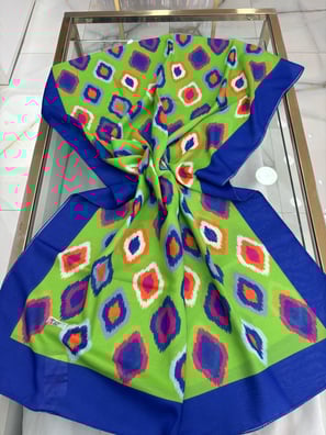 Ladure Desenli Butik Şal Saks Rengi