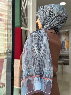Ladure Desenli Modal Şal Etnik 07