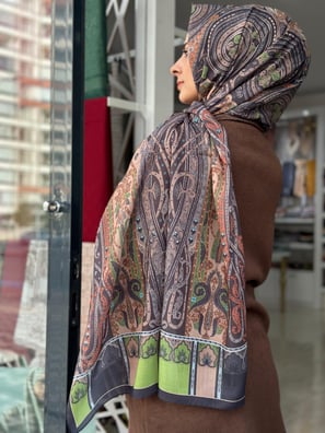 Ladure Desenli Modal Şal Etnik 08