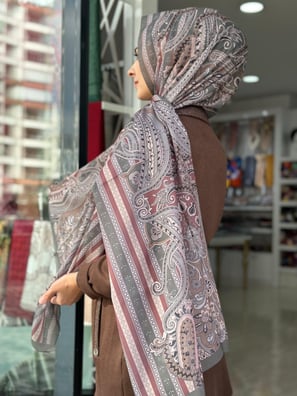 Ladure Desenli Modal Şal Etnik 5