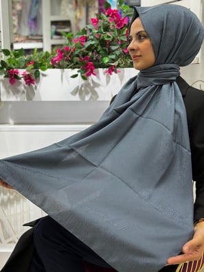 Şal Rüyası Etnik Desen Jakarlı Şal Füme Rengi