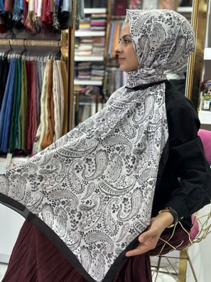 Siyane Desenli Soft Şal 03