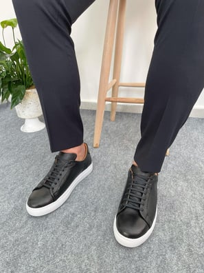 Erkek Deri Sneaker Ayakkabı Siyah
