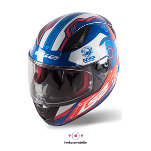 LS2 Rapid Stratus Kapalı Kask Mavi-Kırmızı-Beyaz