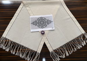 DK 106 Nolu Şablon Ve İpler  Burgu Püsküllü Ajur Detaylı Salon Set Açık Taş