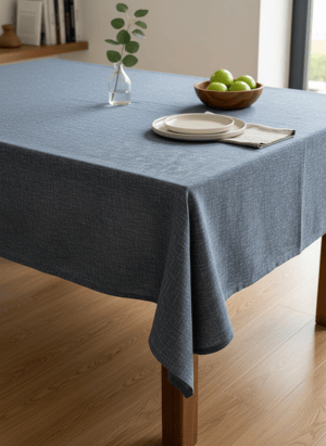 Pera Naturel Masa Örtüsü Hazır İndigo