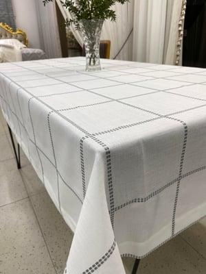 Belen Kareli Masa Örtüsü Gri