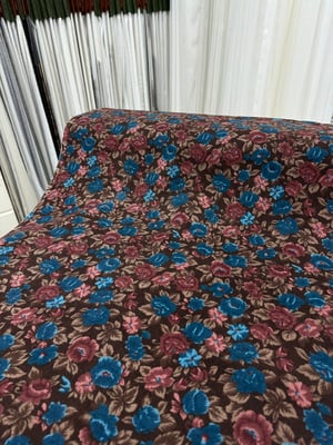 Vintage Çiçek DesenliDivitin Pazen D7590 Kahve