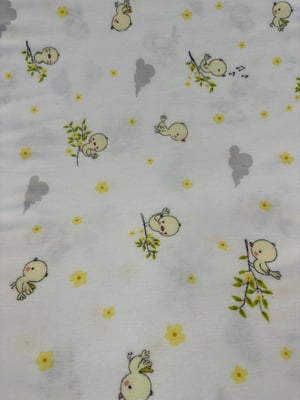 Papatya Detaylı Sarı Minik Kuş Desenli Pazen D6425