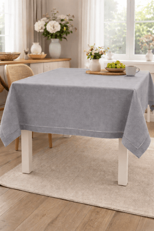 Ajur Detaylı Linen Kumaş Masa Örtüsü