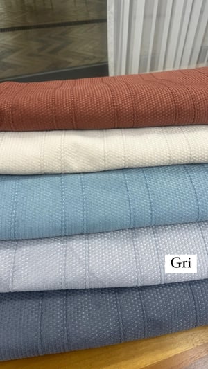 Etuval Melodi Seyrek Çizgili Pike Kumaş Gri