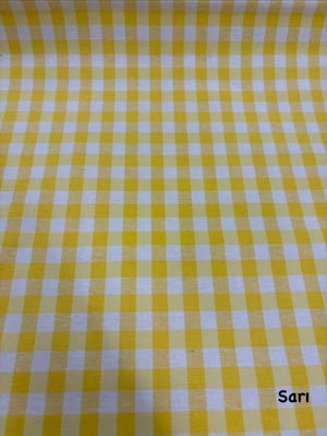 Orta Boy Kareli Etuval Cotton Keten Sarı
