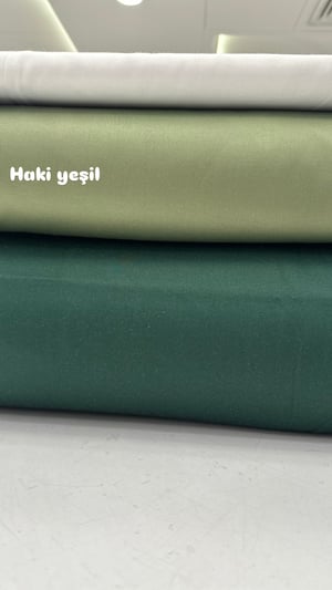 Mat Pamuk Saten Haki Yeşil