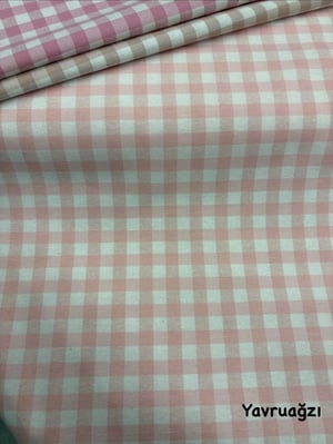Orta Boy Kareli Etuval Cotton Keten Yavruağzı