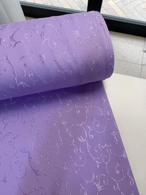 Sarmaşık Çiçek Desen Dertsiz Kumaş (Geniş Enli) Lila