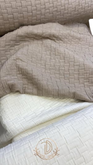 Tuğla Desen Etuval Tofu Pike Kumaş Bej