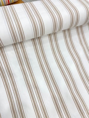 Boyuna Karma Çizgili Etu Cotton Kumaş Bej