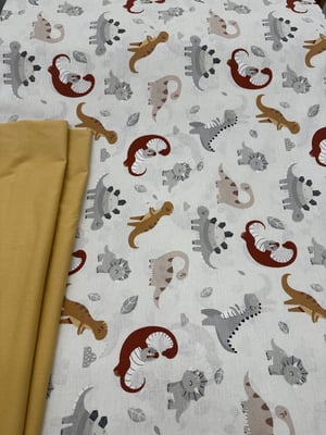 Dinozorus Desenli Akfil Kumaş D88150 Krem