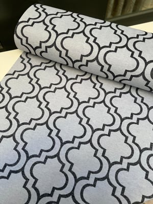 Efes Desen Etu Cotton Keten Kumaş Siyah