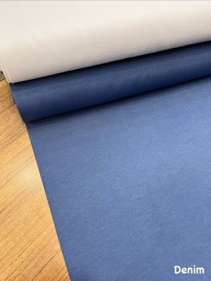 Düz Renk Duck Keteni Denim Mavi