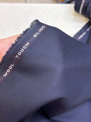 Wool Touch Bling Klasik Takım Elbiselik Kumaş Lacivert