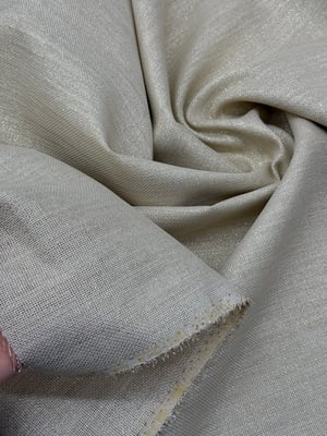 Bej Simli Etuval Linen Kumaş Altın