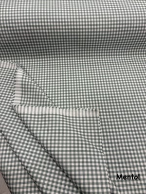Mini Kareli Etuval Cotton Duck Keteni Mentol Yeşili