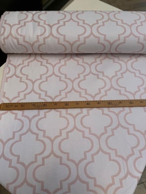 Efes Desen Etu Cotton Keten Kumaş Pudra Pembesi