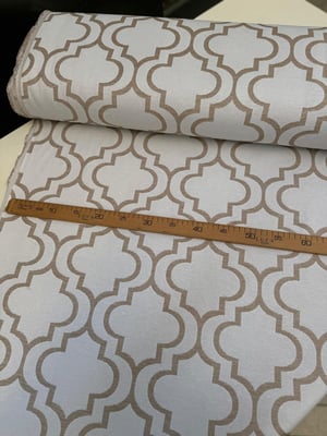 Efes Desen Etu Cotton Keten Kumaş Bej