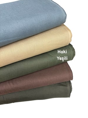 Premium Keten Kumaş Haki Yeşil