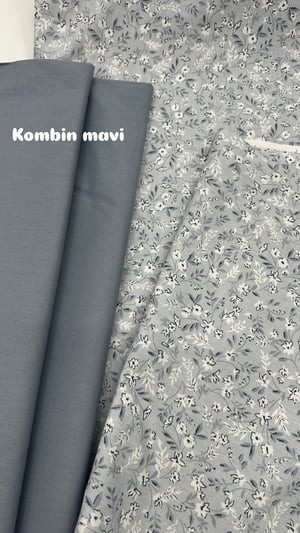 Ada Soft Çiçek Desenli Akfil Kumaş D88500 Mavi