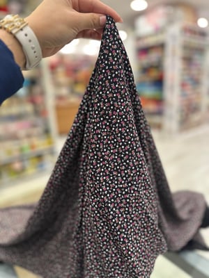 Mini Çiçek Detaylı Tek En Viskon Kumaş D6350 Pembe
